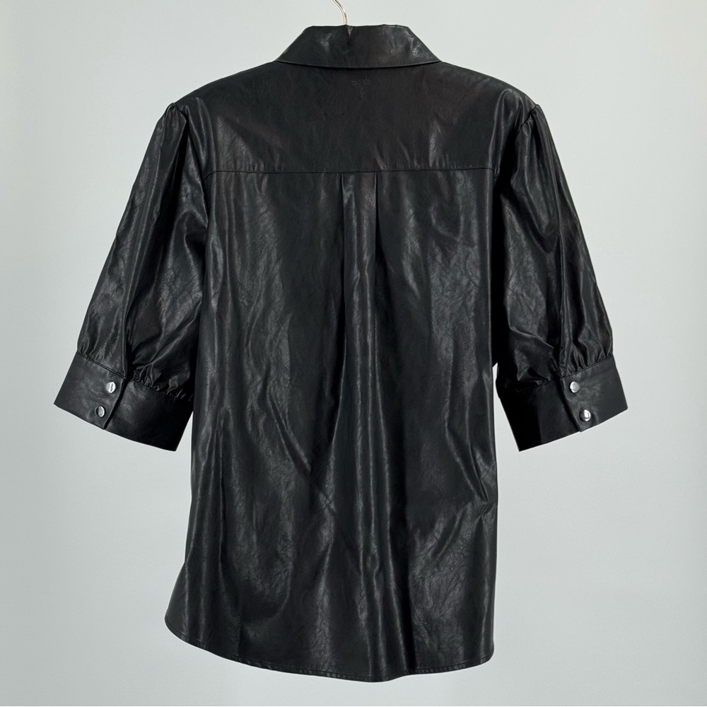 Tyler Boe Alice Vegan Leather Shirt in Black Size 8 - Picture 9 of 11